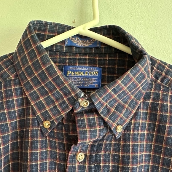 Pendleton Sir Pendleton 100% Virgin Wool Shirt M Boyd Tartan Camping Hiking - Picture 3 of 11